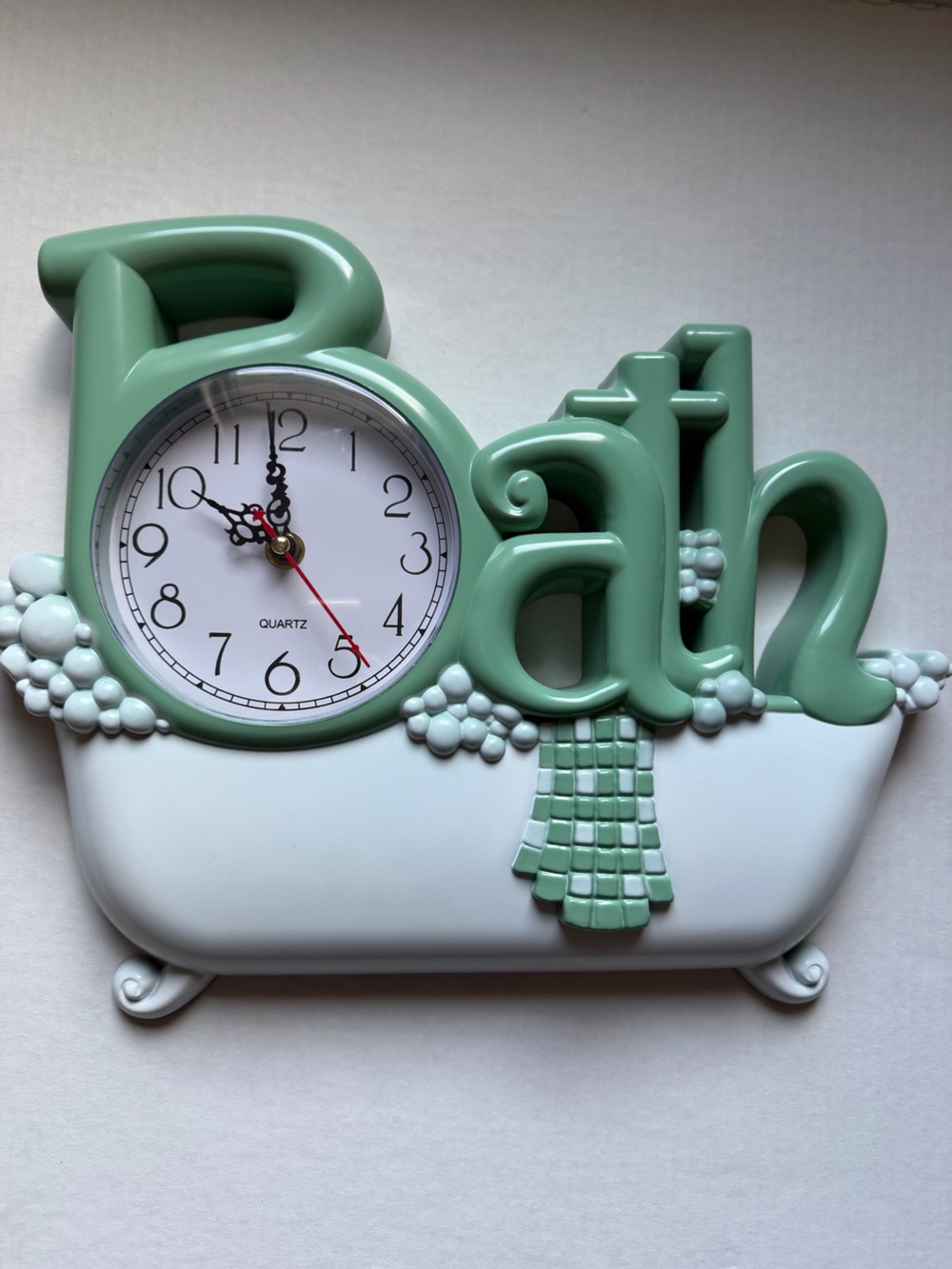 Vintage 80s Mint Green Quartz Wall Clock Works Great